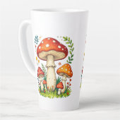 Wild mushrooms and flowers in grass forest nature カフェラテマグ (左アングル)