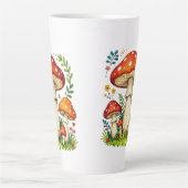 Wild mushrooms and flowers in grass forest nature カフェラテマグ (正面)