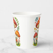 Wild mushrooms and flowers in grass forest nature 紙コップ (右)