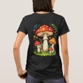 Wild mushrooms and flowers in grass forest nature tシャツ (裏面)