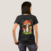Wild mushrooms and flowers in grass forest nature tシャツ (裏面フル)