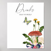 WILD MUSHROOMS BABY SHOWER ドリンク ポスター (正面)