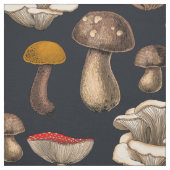 Wild Mushrooms  on graphite black ファブリック (見本)