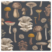 Wild Mushrooms  on graphite black ファブリック (見本)