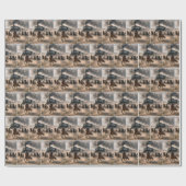 Wild Mustangs Running Alongside Vintage Train ラッピングペーパー (フラット)