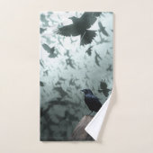 Wild Nature Bird Crows and Ravens バスタオルセット (ハンドタオル)