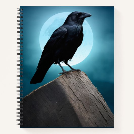 Wild Nature Crow-Raven Notepad ノートブック (正面)