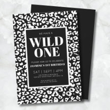 Wild Oneサファリ1歳の誕生日招待状