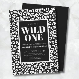 Wild Oneサファリ1歳の誕生日招待状 招待状