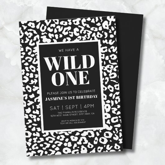 Wild Oneサファリ1歳の誕生日招待状 招待状