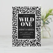 Wild Oneサファリ1歳の誕生日招待状 招待状 (スタンド正面)