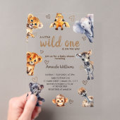 Wild One アニマル モダン シンプル 男の子 ベビーシャワー アクリル招待状 (インサイチュ (ポータブル))