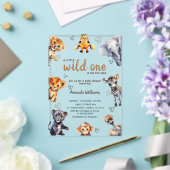 Wild One アニマル モダン シンプル 男の子 ベビーシャワー アクリル招待状 (インサイチュ (ウェディング))