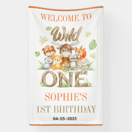 Wild One アニマル 1st バースデーパーティー | サファリ ジャングル 横断幕