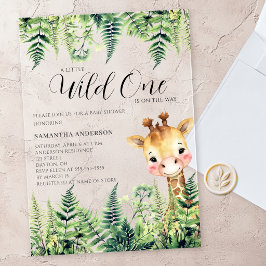 Wild One キリン 性別不明のベビーシャワー  アクリル招待状