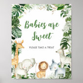 Wild One サファリ ベビーシャワー Babies are Sweet サイン (正面)