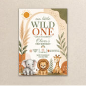 Wild One サファリ 初めての誕生日 招待状