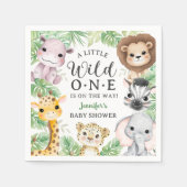 Wild One サファリ 動物 ベビーシャワー 男女兼用 スタンダードカクテルナプキン (正面)