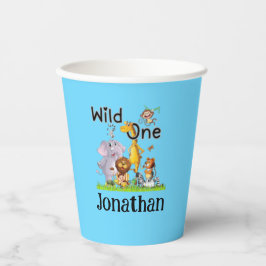 Wild One サファリ 動物 1歳 誕生日 カートゥーン インビテ 紙コップ