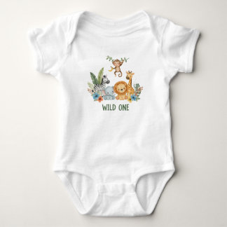 Wild One - ジャングルの動物たち ベビーボディスーツ