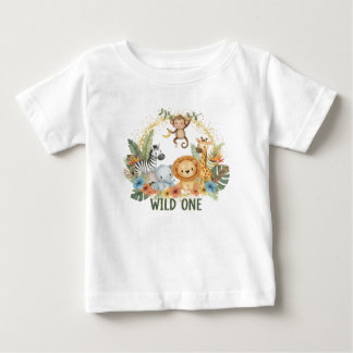 Wild One - ジャングルの動物たち ベビーTシャツ
