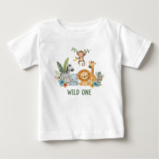 Wild One - ジャングルの動物たち ベビーTシャツ