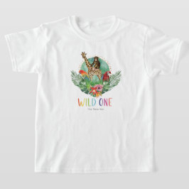 Wild One ジャングルサファリ動物 モダンウォーターカラーT Tシャツ