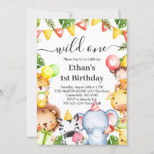 Wild One ジャングルサファリ動物 1歳の誕生日パーティー