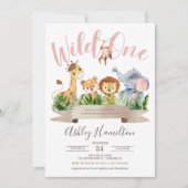 Wild One ジャングルサファリ ベビーシャワー 招待状 (正面)