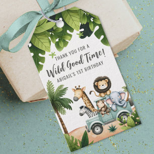Wild One ジャングルサファリ 1歳の誕生日パーティー ギフトタグ