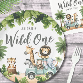 Wild One ジャングルサファリ 1歳の誕生日パーティー ペーパープレート