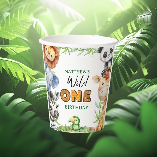Wild One ジャングルサファリ 1歳の誕生日パーティー 紙コップ