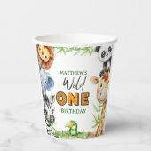 Wild One ジャングルサファリ 1歳の誕生日パーティー 紙コップ (正面)