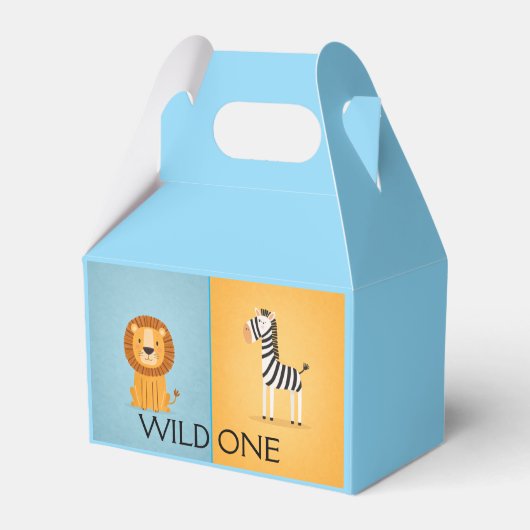 Wild One ジャングル 誕生日 - サファリ 動物 フェイバーボックス (正面サイド)
