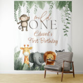 Wild One ジャングル 1歳の誕生日 写真背景 タペストリー (インサイチュ)