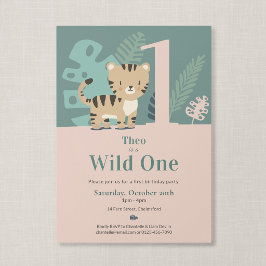 Wild One ソフトサファリトラジャングルファーストバースデー 招待状