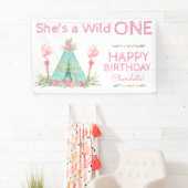 Wild One テント 1歳の誕生日 バナー 横断幕 (インサイチュ)