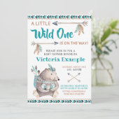 Wild One トライバルベアベビーシャワー招待状 招待状 (スタンド正面)