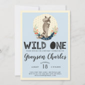 Wild One パーティー招待状｜小さなアライグマ 招待状 (正面)