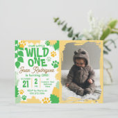 Wild One フォトサファリ 1歳の誕生日招待状 招待状 (スタンド正面)