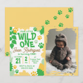 Wild One フォトサファリ 1歳の誕生日招待状 招待状 (正面/裏面)