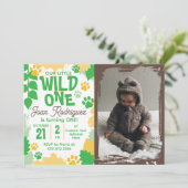 Wild One フォトサファリ 1歳の誕生日招待状 招待状 (スタンド正面)