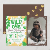 Wild One フォトサファリ 1歳の誕生日招待状 招待状 (正面/裏面)