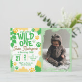 Wild One フォトサファリ 1歳の誕生日招待状 招待状 (スタンド正面)