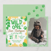 Wild One フォトサファリ 1歳の誕生日招待状 招待状 (正面/裏面)