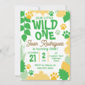 Wild One フォトサファリ 1歳の誕生日 招待状 (正面)