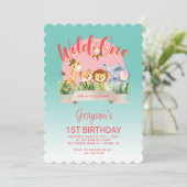 Wild One フロリダスタイル 1歳の誕生日 招待状 (スタンド正面)