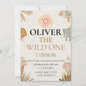 Wild One - ボヘミアンサファリ 初めての誕生日 招待状 (正面)