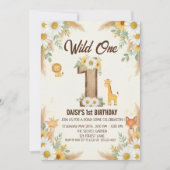 Wild One ボヘミアンサファリ 初誕生日招待状 招待状 (正面)