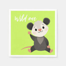 Wild One ポッサム かわいい 緑の 森の パーティー 